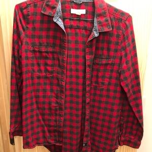 Check, plaid print long sleeve button up